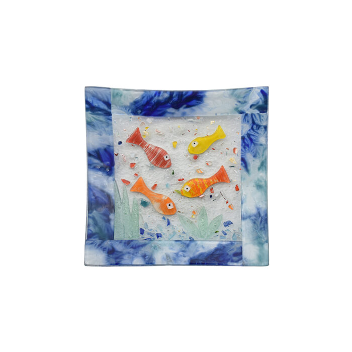 Φυσητό Τετράγωνο Πιάτο Γυαλιού με Θαλασσινά & Καλοκαιρινά Μοτίβα - Image 12