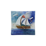 Φυσητό Τετράγωνο Πιάτο Γυαλιού με Θαλασσινά & Καλοκαιρινά Μοτίβα - Image 14