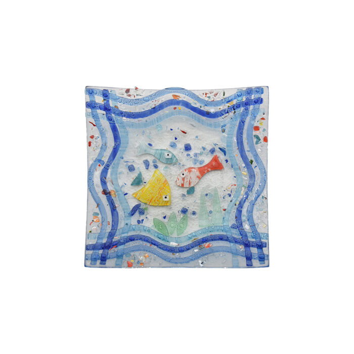 Φυσητό Τετράγωνο Πιάτο Γυαλιού με Θαλασσινά & Καλοκαιρινά Μοτίβα - Image 15