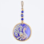 Κρεμαστό Γυάλινο Μάτι  με Χρυσή Ρίγα