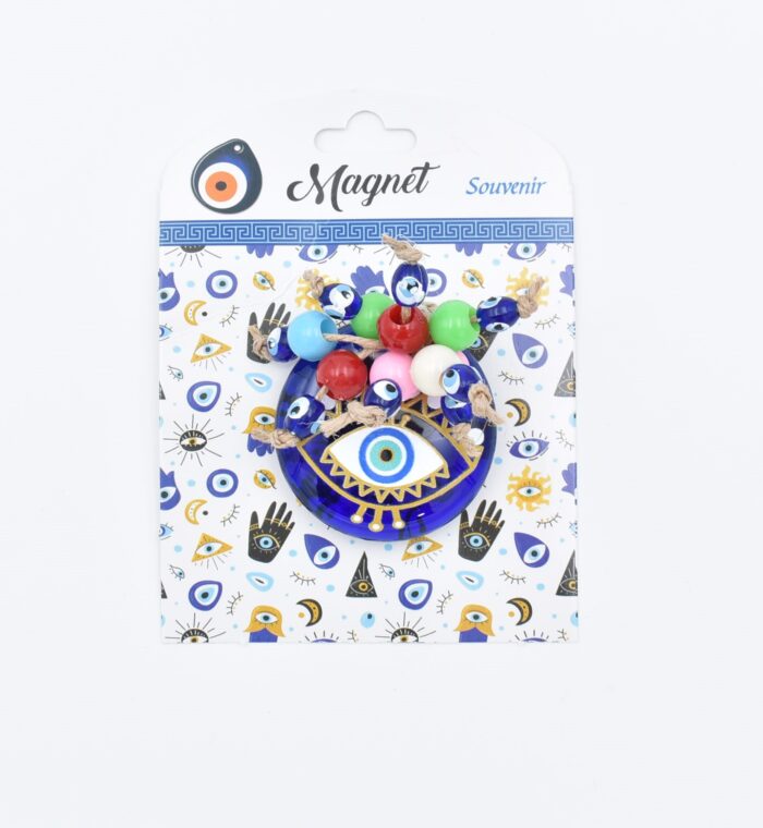 Μαγνήτης  Μπλε Γυαλί Στρογγυλός Μάτι Με Χάντρες - Image 11
