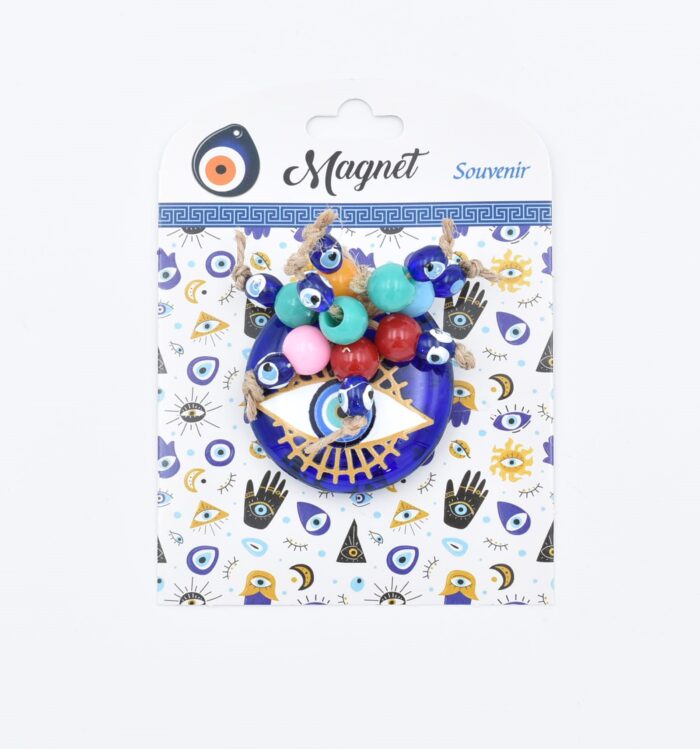 Μαγνήτης  Μπλε Γυαλί Στρογγυλός Μάτι Με Χάντρες - Image 12