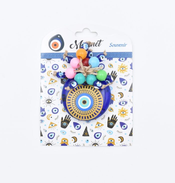 Μαγνήτης  Μπλε Γυαλί Στρογγυλός Μάτι Με Χάντρες - Image 13