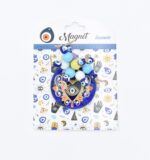 Μαγνήτης  Μπλε Γυαλί Στρογγυλός Μάτι Με Χάντρες - Image 6