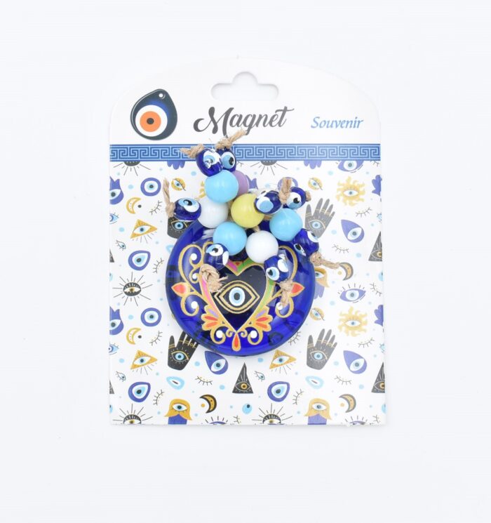 Μαγνήτης  Μπλε Γυαλί Στρογγυλός Μάτι Με Χάντρες - Image 6