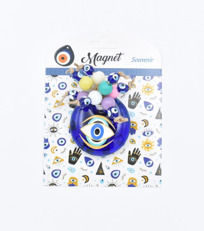 Μαγνήτης  Μπλε Γυαλί Στρογγυλός Μάτι Με Χάντρες - Image 7