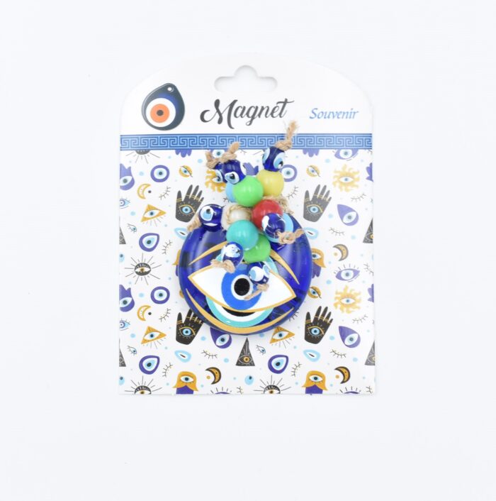 Μαγνήτης  Μπλε Γυαλί Στρογγυλός Μάτι Με Χάντρες - Image 8
