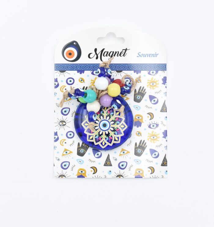 Μαγνήτης  Μπλε Γυαλί Στρογγυλός Μάτι Με Χάντρες - Image 10