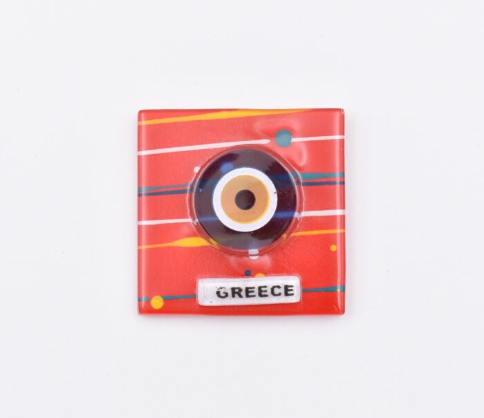 Μαγνήτης Τετράγωνος  Μάτι Greece Φυσητό Γυαλί - Image 2
