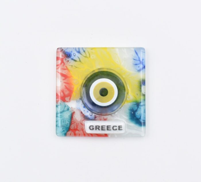 Μαγνήτης Τετράγωνος  Μάτι Greece Φυσητό Γυαλί - Image 3