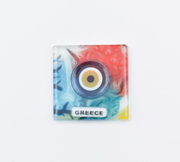 Μαγνήτης Τετράγωνος  Μάτι Greece Φυσητό Γυαλί - Image 4