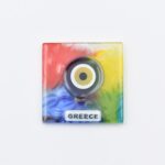 Μαγνήτης Τετράγωνος  Μάτι Greece Φυσητό Γυαλί