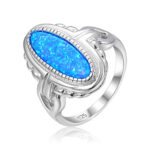 ΔΑΧΤΥΛΙΔΙ 925 Rhodium blue opal