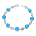 ΒΡΑΧΙΟΛΙΑ  925 Rhodium blue opal