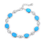 ΒΡΑΧΙΟΛΙΑ  925 Rhodium blue opal