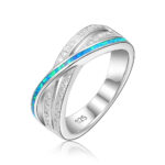 ΔΑΧΤΥΛΙΔΙ 925 Rhodium blue opal white zircon