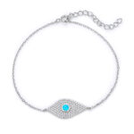 ΒΡΑΧΙΟΛΙΑ  925 Rhodium blue opal white zircon