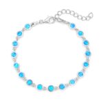 ΒΡΑΧΙΟΛΙΑ  925 Rhodium blue opal