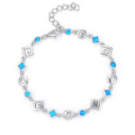 ΒΡΑΧΙΟΛΙΑ  925 Rhodium blue opal