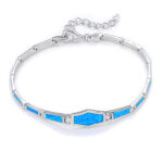 ΒΡΑΧΙΟΛΙΑ  925 Rhodium blue opal