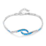 ΒΡΑΧΙΟΛΙΑ  925 Rhodium blue opal