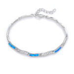 ΒΡΑΧΙΟΛΙΑ  925 Rhodium blue opal