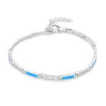 ΒΡΑΧΙΟΛΙΑ  925 Rhodium blue opal