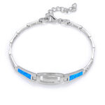 ΒΡΑΧΙΟΛΙΑ  925 Rhodium blue opal