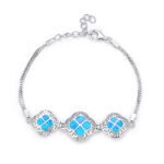 ΒΡΑΧΙΟΛΙΑ  925 Rhodium blue opal