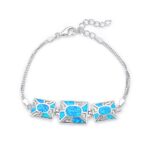 ΒΡΑΧΙΟΛΙΑ  925 Rhodium blue opal