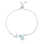 ΒΡΑΧΙΟΛΙΑ  925 Rhodium blue opal