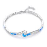 ΒΡΑΧΙΟΛΙΑ  925 Rhodium blue opal