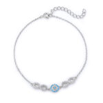 ΒΡΑΧΙΟΛΙΑ  925 Rhodium blue opal white zircon