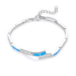 ΒΡΑΧΙΟΛΙΑ  925 Rhodium blue opal