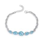 ΒΡΑΧΙΟΛΙΑ  925 Rhodium blue opal