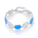 ΒΡΑΧΙΟΛΙΑ  925 Rhodium blue opal