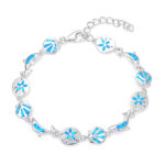 ΒΡΑΧΙΟΛΙΑ  925 Rhodium blue opal