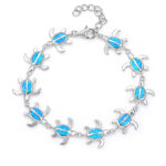 ΒΡΑΧΙΟΛΙΑ  925 Rhodium blue opal