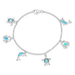 ΒΡΑΧΙΟΛΙΑ  925 Rhodium blue opal