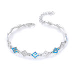 ΒΡΑΧΙΟΛΙΑ  925 Rhodium blue opal