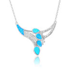 ΚΟΛΙΕ  925 Rhodium blue opal