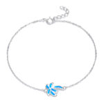 ΒΡΑΧΙΟΛΙΑ  925 Rhodium blue opal