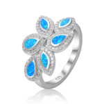 ΔΑΧΤΥΛΙΔΙ 925 Rhodium blue opal white zircon