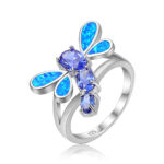 ΔΑΧΤΥΛΙΔΙ 925 Rhodium blue opal