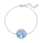 ΒΡΑΧΙΟΛΙΑ  925 Rhodium blue opal