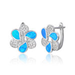 ΣΚΟΥΛΑΡΙΚΙΑ 925 Rhodium blue opal white zircon