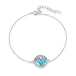 ΒΡΑΧΙΟΛΙΑ  925 Rhodium blue opal