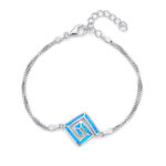 ΒΡΑΧΙΟΛΙΑ  925 Rhodium blue opal