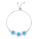 ΒΡΑΧΙΟΛΙΑ  925 Rhodium blue opal