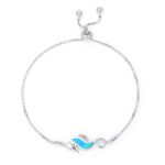 ΒΡΑΧΙΟΛΙΑ  925 Rhodium blue opal